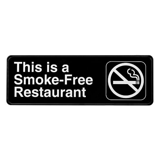 Picture of Alpine This Is A Smoke-Free Restaurant Signs, 3in x 9in, Black, Pack Of 15 Signs