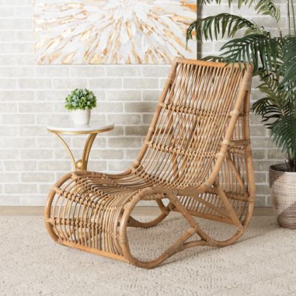 Picture of bali & pari Genera Rattan Lounge Chair, Natural Brown