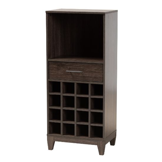 Picture of Baxton Studio Modern And Contemporary 46inH 1-Drawer Wine Storage Cabinet, Dark Brown