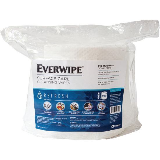 Picture of Everwipe Surface Care Cleansing Wipes, 6in x 8in, 900 Wipes Per Bag, Carton Of 4 Bags