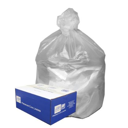 Picture of Webster Ultra Plus High-Density Trash Can Liners, 31-33 Gallons, 11 Mic Thick, 33in x 40in, Box Of 100