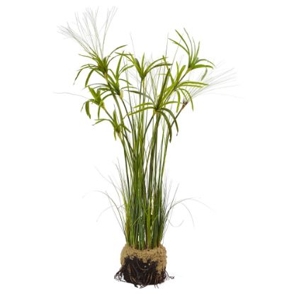 Picture of Nearly Natural Papyrus 48inH Plastic Plant Arrangement With Faux Soil Base, 48inH x 26inW x 26inD, Green