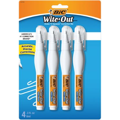 Picture of BIC Wite-Out Shake N Squeeze Correction Pen, 8 ml, Pack Of 4