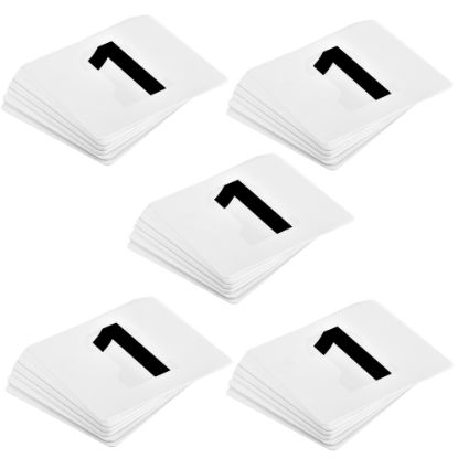 Picture of Alpine Double-Sided Table Numbers, 1-50, 3-3/4in x 4in, Black/White, Pack Of 250 Numbers