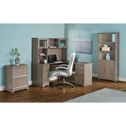 Picture of Realspace Magellan 59inW L-Shape Corner Computer Desk, Gray