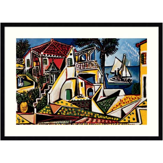 Picture of Amanti Art Paysage Mediterraneen by Pablo Picasso Wood Framed Wall Art Print, 33inW x 24inH, Black