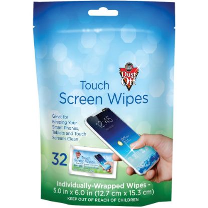 Picture of Dust-Off Electronics Screen Wipes - DTSW32 - For Multipurpose - Pouch - 32 / Pack - Blue