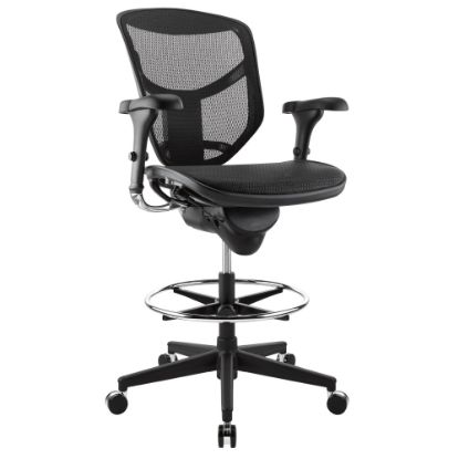 Picture of WorkPro Quantum 9000 Series Ergonomic Mesh/Mesh Mid-Back Stool, Black/Black, BIFMA Compliant