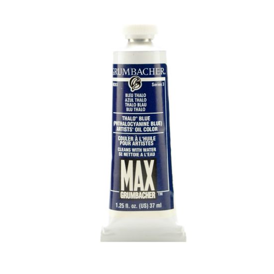 Picture of Grumbacher Max Water Miscible Oil Colors, 1.25 Oz, Thalo Blue, Pack Of 2