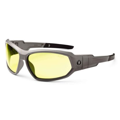 Picture of Ergodyne Skullerz Safety Glasses, Loki, Matte Gray Frame, Yellow Lens