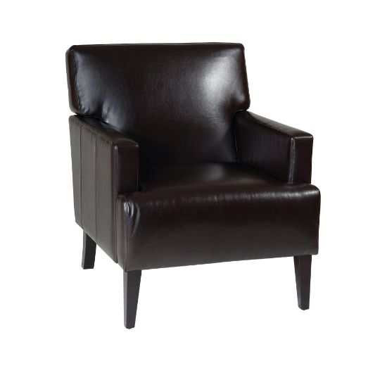 Picture of Ave Six Carrington Bonded Leather Arm Chair, Espresso/Dark Brown