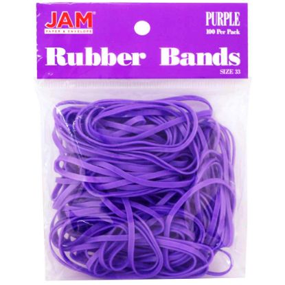 Picture of JAM Paper Rubber Bands, Size 33, Purple, Bag Of 100 Rubber Bands