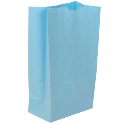 Picture of JAM Paper Medium Kraft Lunch Bags, 9-3/4inH x 5inW x 3inD, Baby Blue, Pack Of 500 Bags