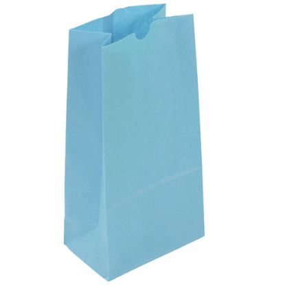 Picture of JAM Paper Kraft Lunch Bags, 11inH x 6inW x 3-3/4inD, Baby Blue, Box Of 500 Bags