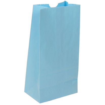 Picture of JAM Paper Small Kraft Lunch Bags, 8inH x 4-1/8inW x 2-1/4in, Baby Blue, Pack Of 500 Bags