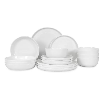 Picture of Table 12 16-Piece Bone China Dinnerware Set, Natural White