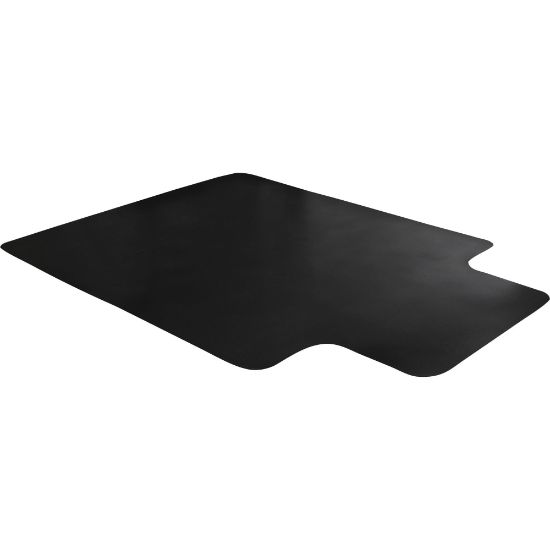 Picture of Advantagemat Black Vinyl Lipped Chair Mat for Hard Floor - 45in x 53in - Hard Floor - 53in Length x 45in Width x 0.080in Depth x 0.080in Thickness - Lip Size 25in Length x 12in Width - Lipped - Classic - Polyvinyl Chloride (PVC) - Black - 1Each - TAA Comp