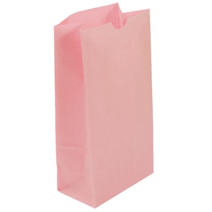 Picture of JAM Paper Kraft Lunch Bags, 11inH x 6inW x 3-3/4inD, Baby Pink, Box Of 500 Bags