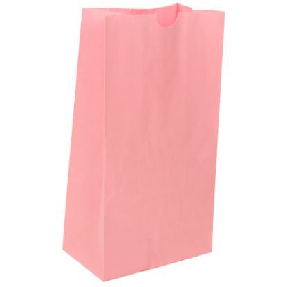 Picture of JAM Paper Medium Kraft Lunch Bags, 9-3/4inH x 5inW x 3inD, Baby Pink, Pack Of 500 Bags