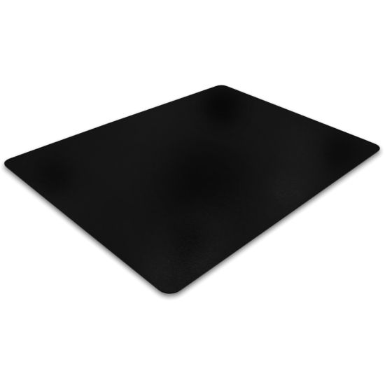 Picture of Advantagemat Black Vinyl Rectangular Chair Mat for Hard Floor - 48in x 60in - Hard Floor - 60in Length x 48in Width x 0.080in Depth x 0.080in Thickness - Rectangular - Classic - Polyvinyl Chloride (PVC) - Black - 1Each - TAA Compliant