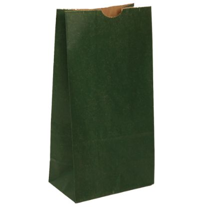 Picture of JAM Paper Small Kraft Lunch Bags, 8inH x 4-1/8inW x 2-1/4in, Dark Green, Pack Of 500 Bags