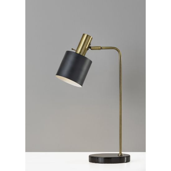 Picture of Adesso Emmett Desk Lamp, 23-1/4inH, Black/Antique Brass