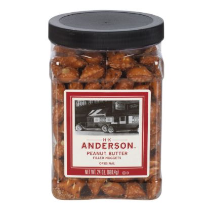 Picture of H.K. Anderson Peanut Butter-Filled Pretzel Nuggets, 24-Oz Tub