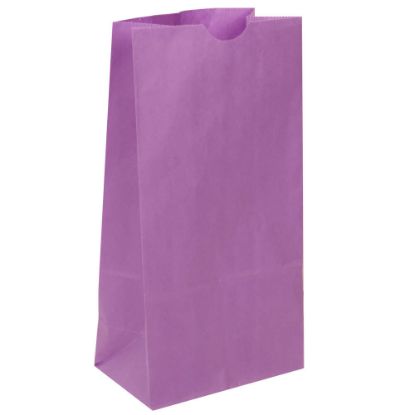 Picture of JAM Paper Small Kraft Lunch Bags, 8inH x 4-1/8inW x 2-1/4in, Purple, Pack Of 500 Bags