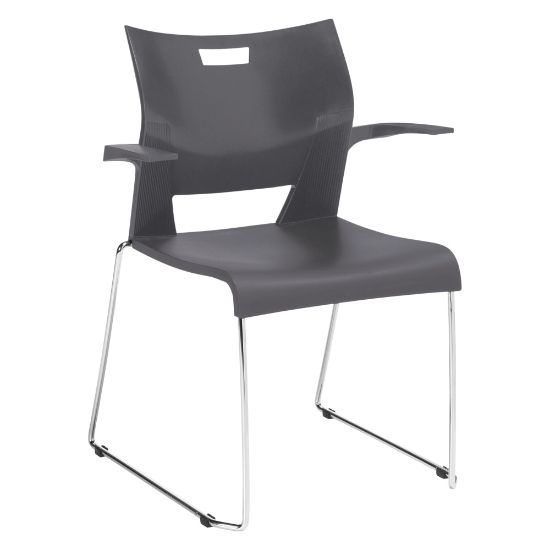 Picture of Global Duet Stacking Chair With Arms, Platinum/Chrome