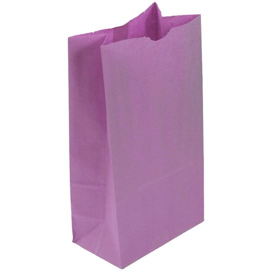 Picture of JAM Paper Kraft Lunch Bags, 11inH x 6inW x 3-3/4inD, Purple, Box Of 500 Bags