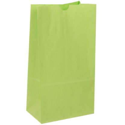 Picture of JAM Paper Medium Kraft Lunch Bags, 9-3/4inH x 5inW x 3inD, Lime Green, Pack Of 500 Bags