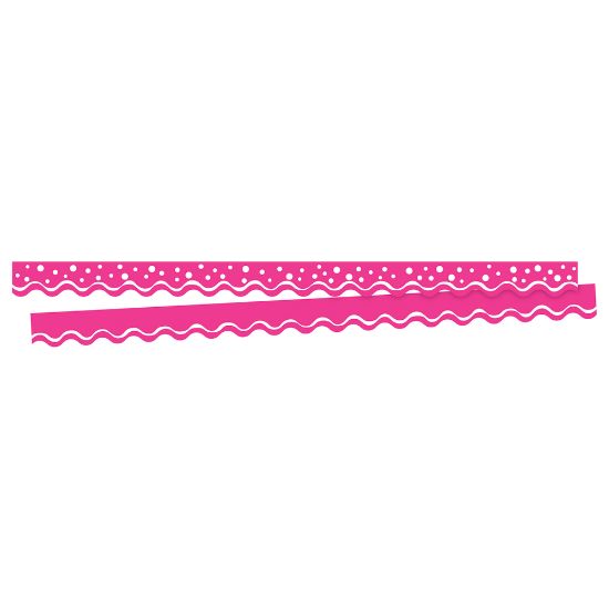 Picture of Barker Creek Scalloped-Edge Border Strips, 2 1/4in x 36in, Happy Hot Pink, Pre-K To College, Pack Of 26