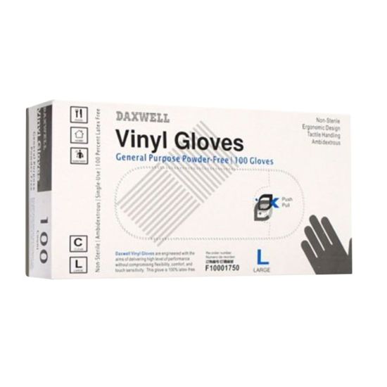 Picture of Powder-Free Vinyl Gloves, Large, Box Of 100