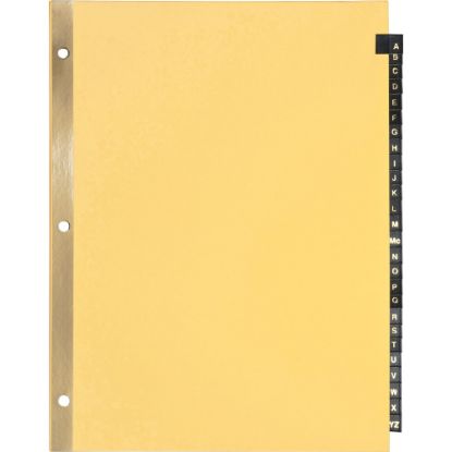 Picture of Sparco A-Z Leather Tab Index Dividers, 8-1/2in x 11in, Buff