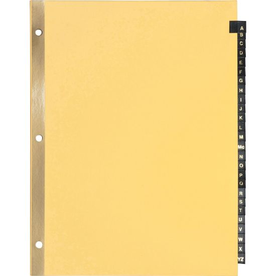 Picture of Sparco A-Z Leather Tab Index Dividers, 8-1/2in x 11in, Buff