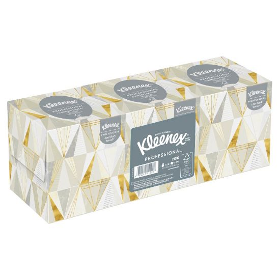 Picture of Kleenex Professional Facial Tissue Cube for Business, 90 Tissues Per Box, Pack Of 3 Boxes