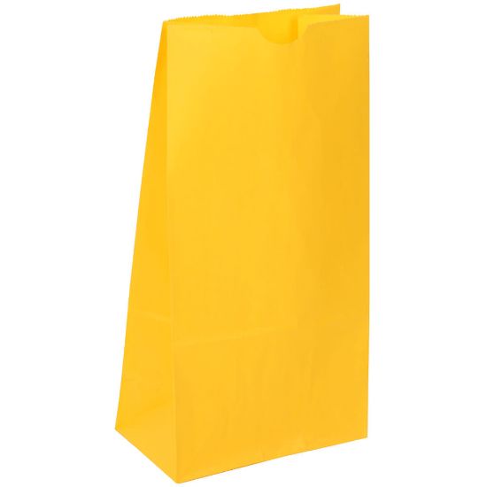 Picture of JAM Paper Small Kraft Lunch Bags, 8inH x 4-1/8inW x 2-1/4in, Yellow, Pack Of 500 Bags