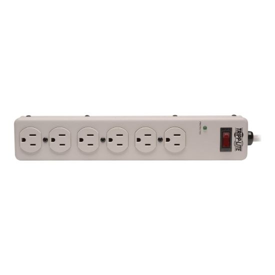 Picture of Tripp Lite Surge Protector Power Strip 120V 6 Outlet Metal 6ft Cord 900 Joule - Surge protector - 15 A - AC 120 V - output connectors: 6 - white - for P/N: CLAMPUSBLK, CLAMPUSW