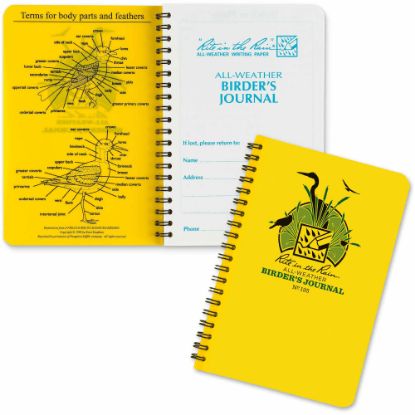 Picture of Rite in the Rain All-Weather Spiral Notebooks, Birders Journal, 4-5/8in x 7in, 64 Pages (32 Sheets), Yellow, Pack Of 12 Notebooks