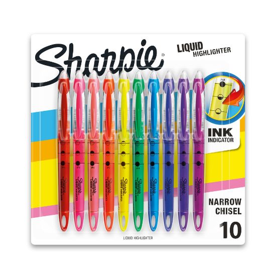 Picture of Sharpie Liquid Highlighter, Chisel Tip Highlighters, Assorted Colors, 10 Count