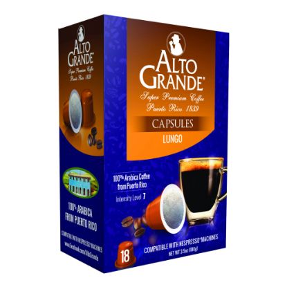 Picture of Alto Grande Single-Serve Coffee Pods, Classic Roast, Lungo, Carton Of 18