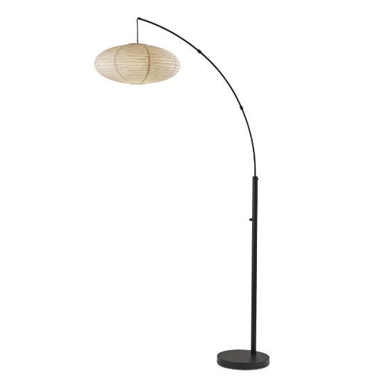 Picture of Adesso Corrine Arc Floor Lamp, 80inH, Off-White Shade/Black Base