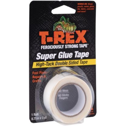 Picture of T-REX Double Sided Super Glue Tape - 15 ft Length x 0.75in Width - Acrylic - 1 Each - White