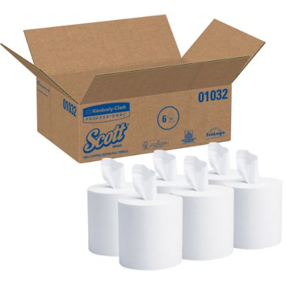 Picture of Scott Roll Control 1-Ply Center-Pull Paper Towels, 60% Recycled, 700 Sheets Per Roll, Pack Of 6 Rolls