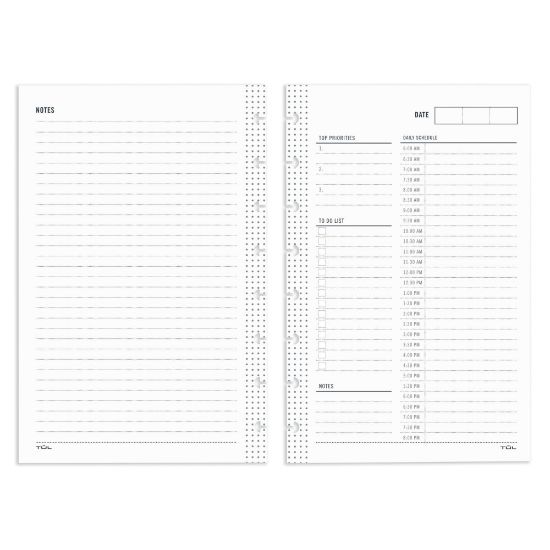 Picture of TUL Discbound Undated Daily Refill Pages, Junior Size, 2 Pages Per Day, 50 Sheets