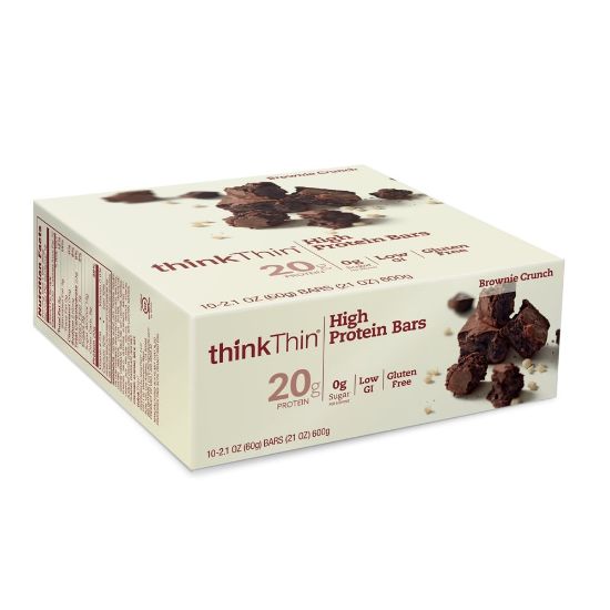 Picture of thinkThin Brownie Crunch High Protein Bars, 2.1 Oz, Case Of 10 Bars