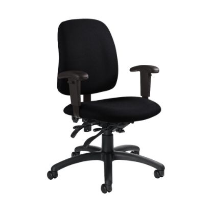 Picture of Global Goal Low-Back Multi-Tilter Chair, 36inH x 25inW x 22 1/2inD, Ebony/Black