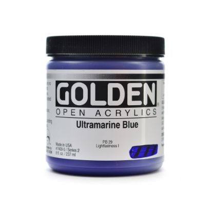 Picture of Golden OPEN Acrylic Paint, 8 Oz Jar, Ultramarine Blue