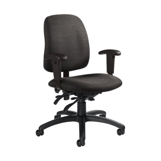 Picture of Global Goal Low-Back Multi-Tilter Chair, 36inH x 25inW x 22 1/2inD, Slate/Black