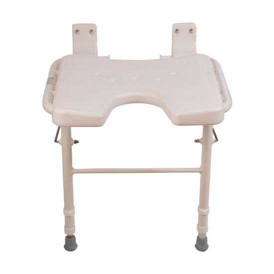 Picture of HealthSmart Wall-Mount Fold-Away Shower Seat, 24inH x 16 1/4inW x 16 1/4inD, White